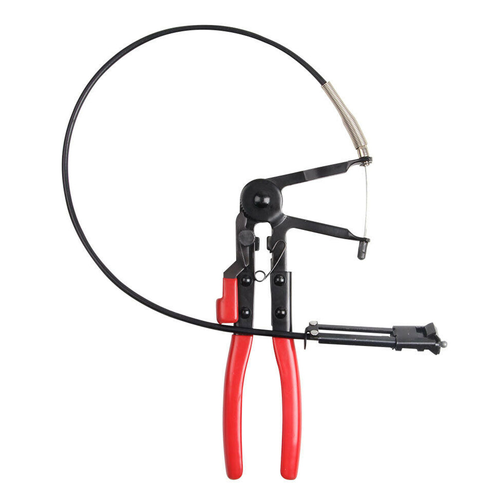Pinza per fascette stringitubo flessibili 680 mm con cavo Bowden e cricchetto | Pinza universale per fascette stringitubo per auto