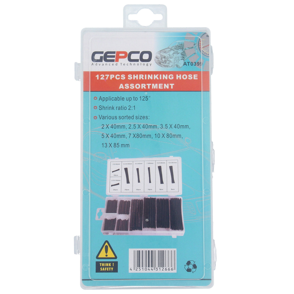 Assortimento di guaine termoretraibili, 127 pz. SET SET Assortimento di tubi termorestringenti Scatola di isolamento dei cavi