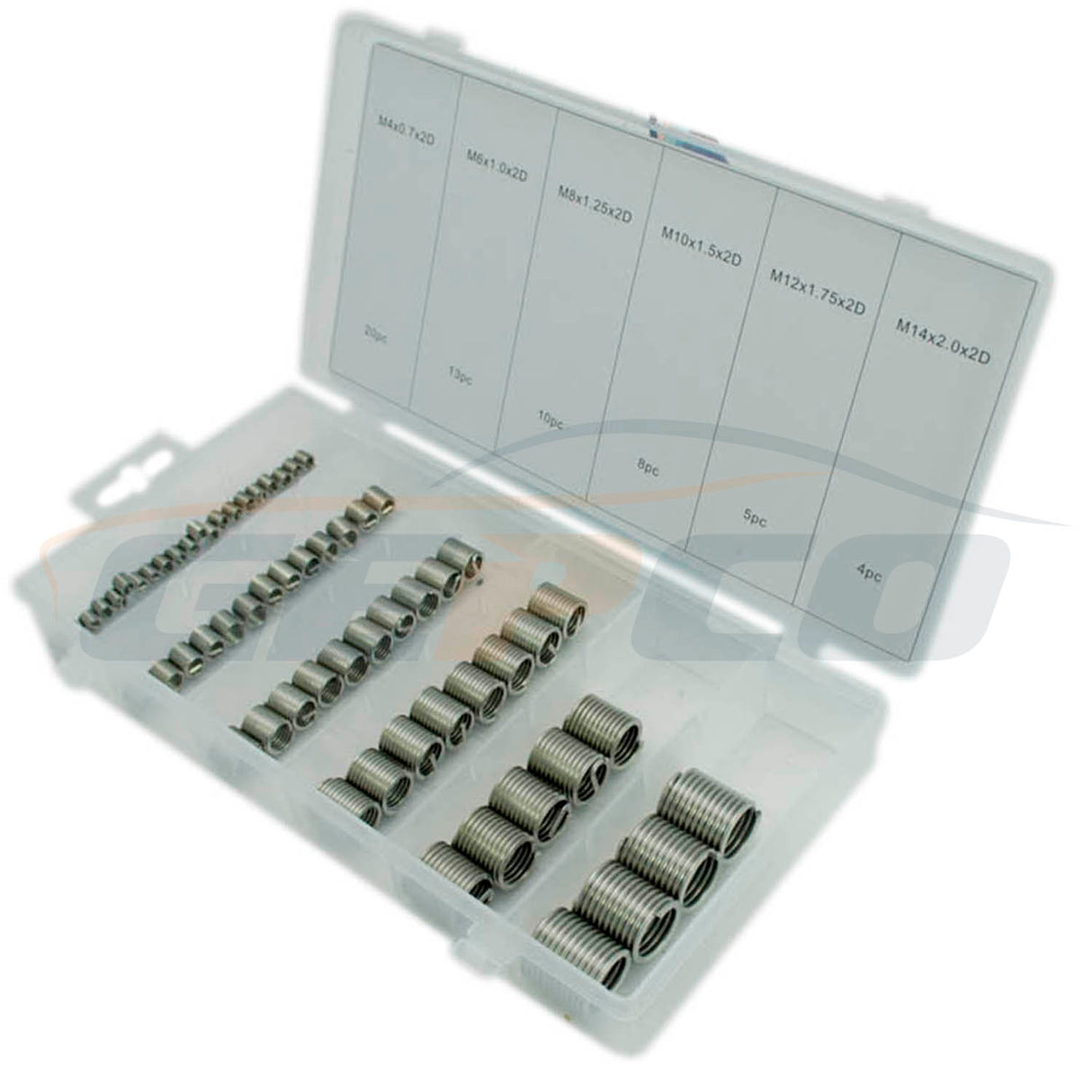 Set di 60 inserti filettati M4 M6 M8 M10 M12 M14 2D kit di riparazione per filettatura