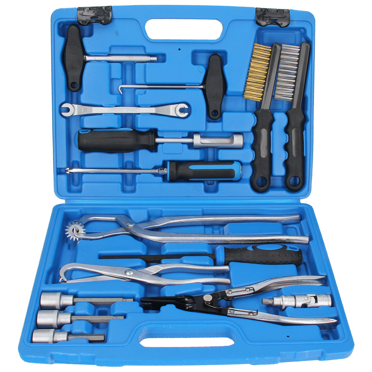 Kit di manutenzione e montaggio per freni a tamburo e a disco, 15 utensili per freni