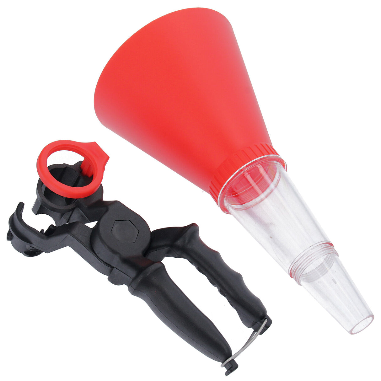 Imbuto per auto regolabile universale, aiuto per il riempimento dell'olio del motore del veicolo, imbuto di riempimento in 2 pezzi Frase