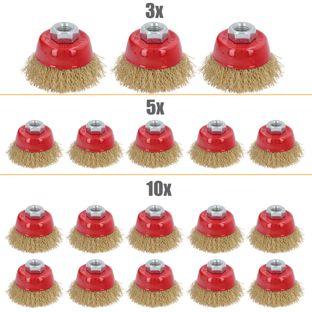3/5/10-pz spazzola a tazza spazzola metallica Ø 65mm M14 Flex smerigliatrice angolare rivestita in ottone
