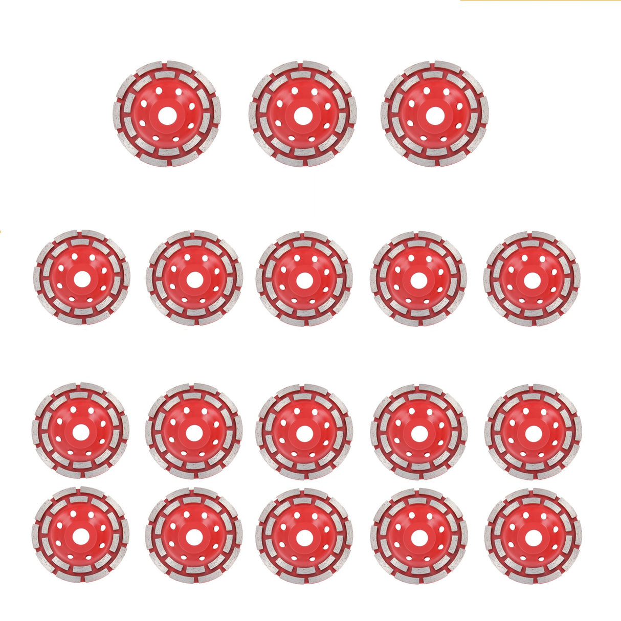 3/5/10 Disco abrasivo diamantato a doppia fila Disco abrasivo per calcestruzzo Ø125mm Rosso