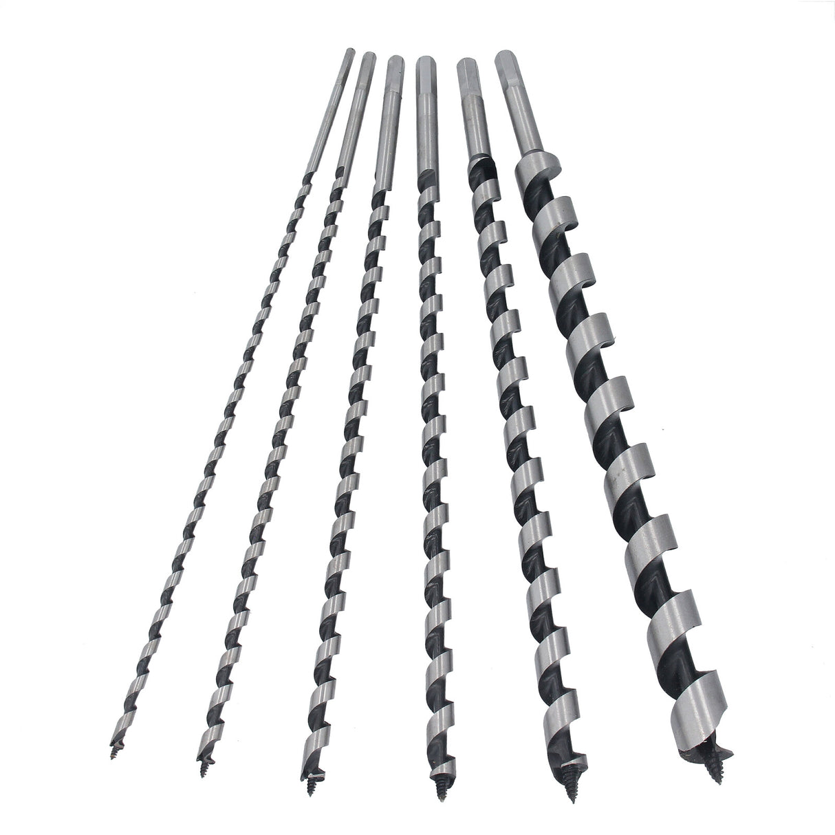 Set da 6 punte per legno, punte elicoidali, punte per coclea, diametro 6-25 mm, lunghezza 460 mm