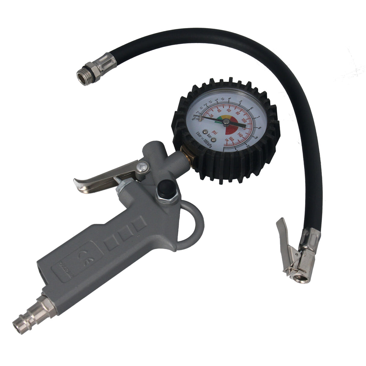 Pistola di gonfiaggio pneumatici GEPCO con manometro 0-12 bar 0-170 PSI tester pneumatici