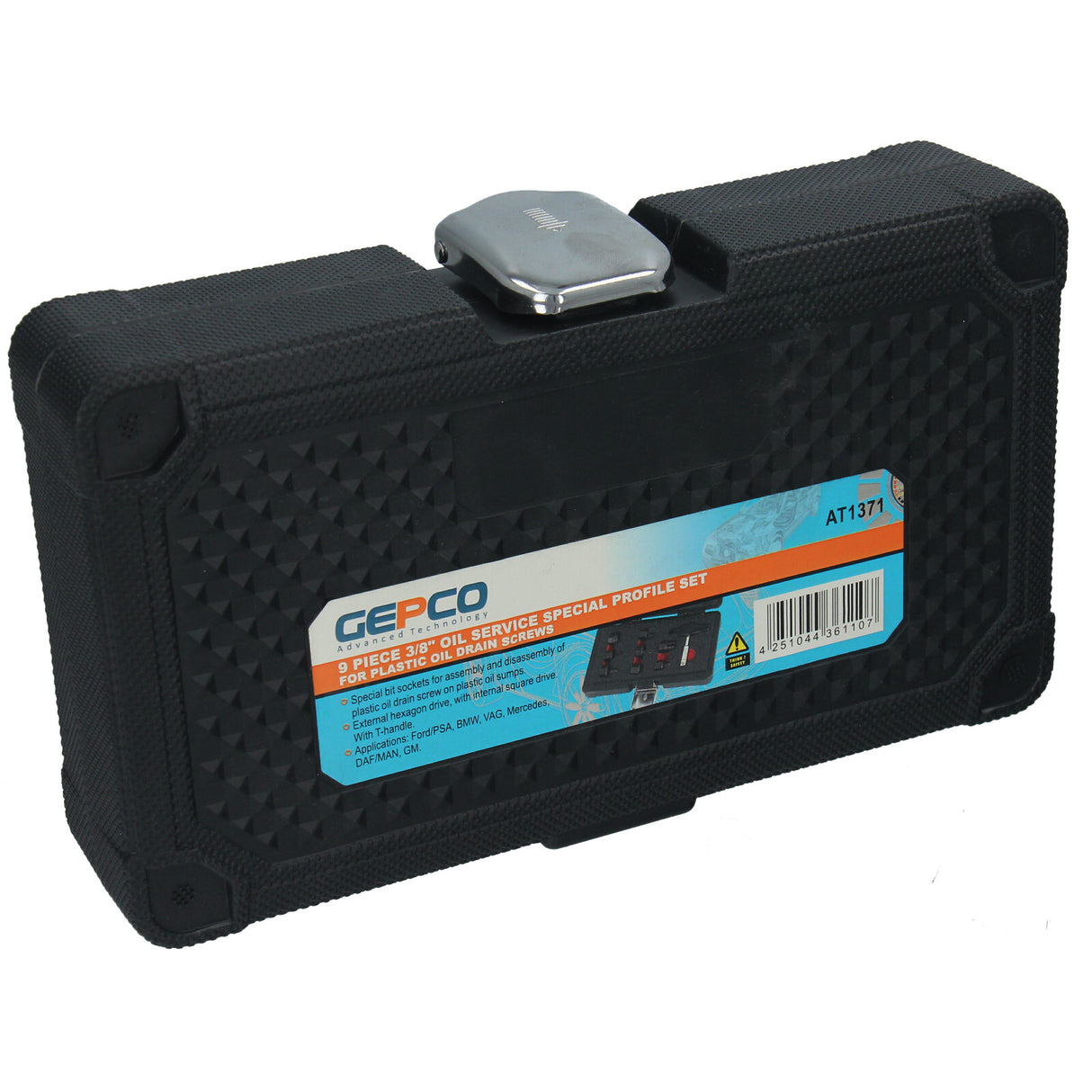 Set di profili speciali per servizio olio GEPCO da 3/8" per tappi di scarico olio in plastica, 9 pezzi per Ford