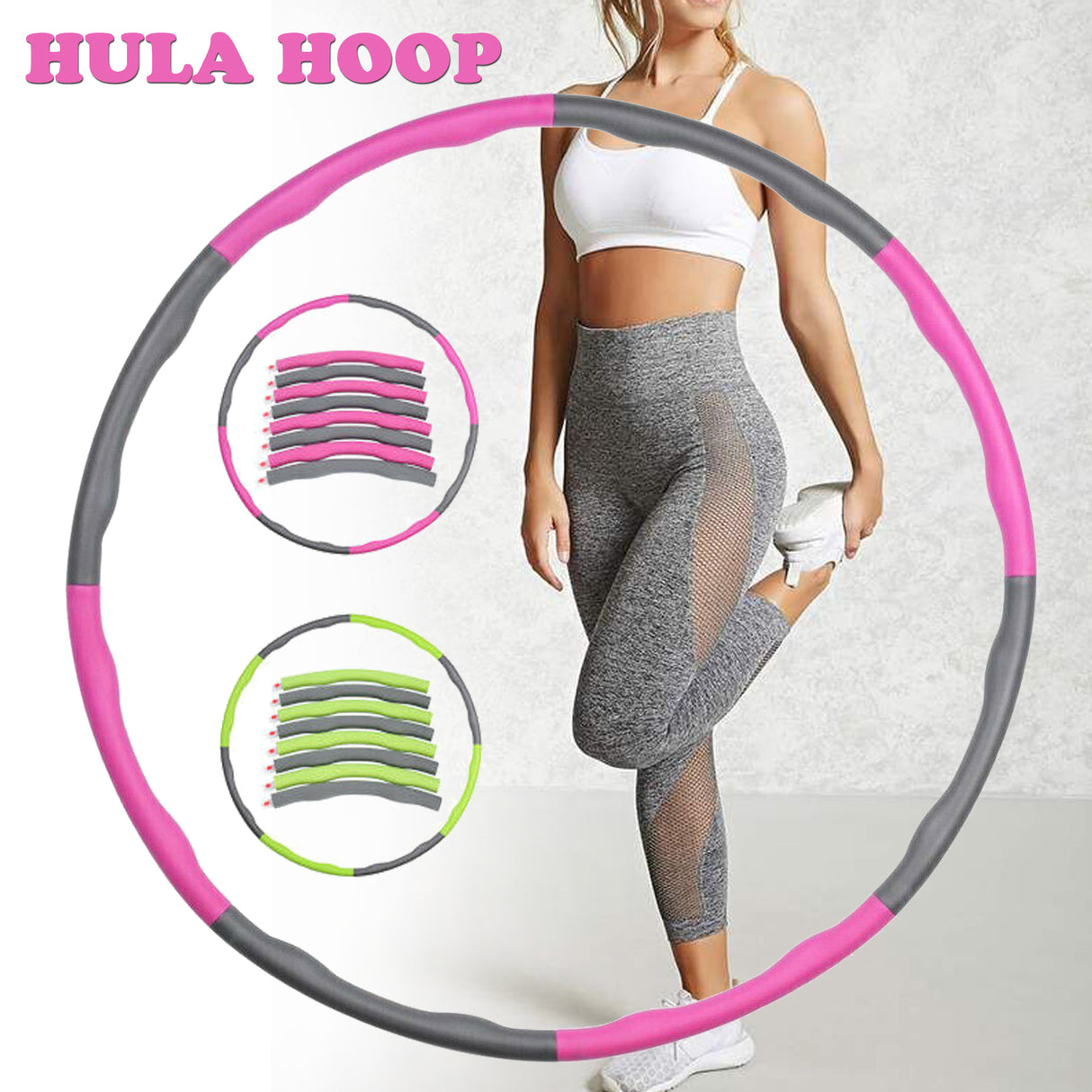 8 Teile Hula Hoop Fitness Reifen Schaumstoff Bauchtrainer Fitnesstraining