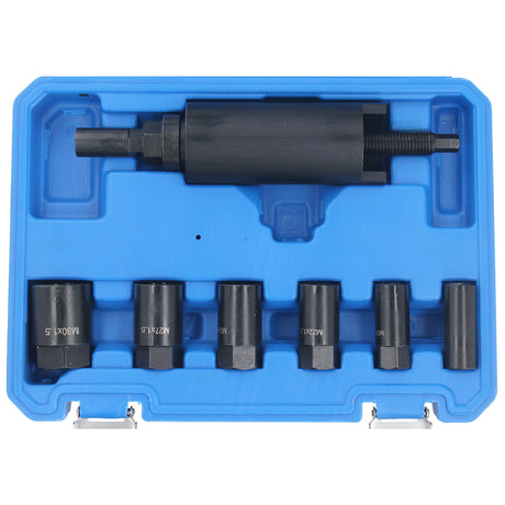 Ball-bearing puller mechanism of the drive shaft installation tool, highlighting its high-strength steel construction.