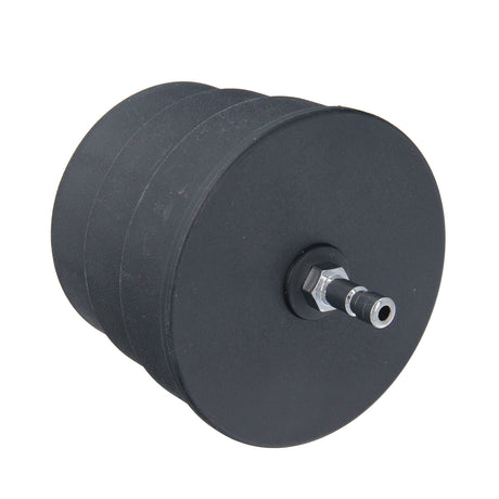 Close-up of the extra-large stepped sizes: 80mm, 85mm, 90mm on the turbo boost leak tester adapter for very large hoses.