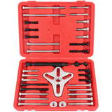 Estrattore a 3 bracci, estrattore per volano, set di boccole per cuscinetti a giogo, estrattore per alternatore, 46 pezzi.