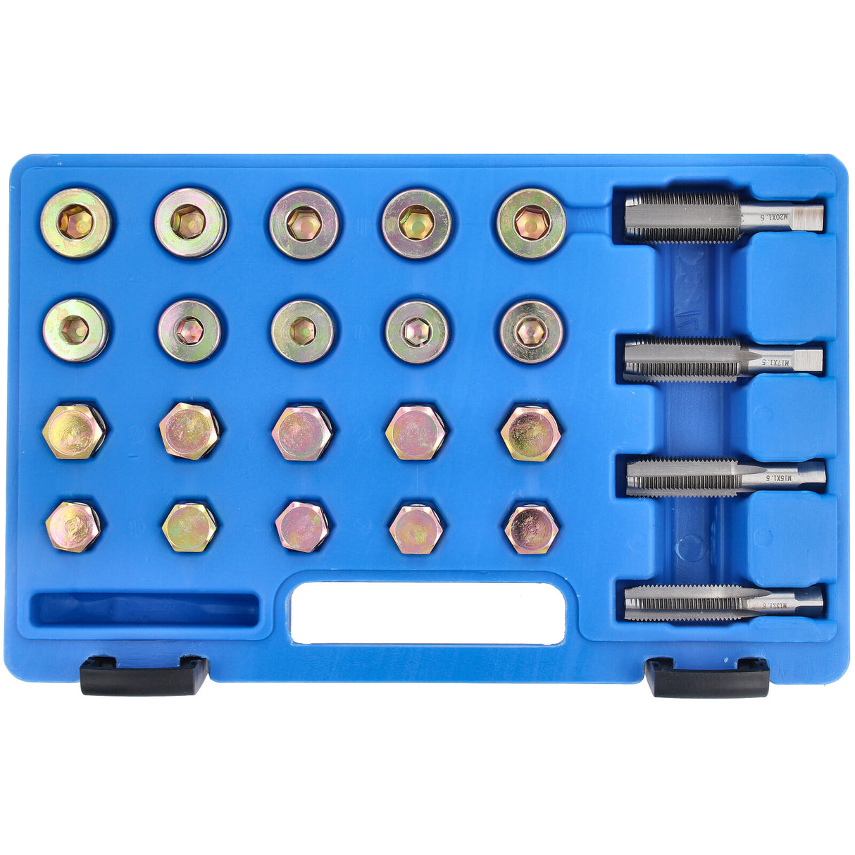 Kit di riparazione 64 pezzi utensile per filettatura scarico olio vite M-13 M-15 M-17 M-20