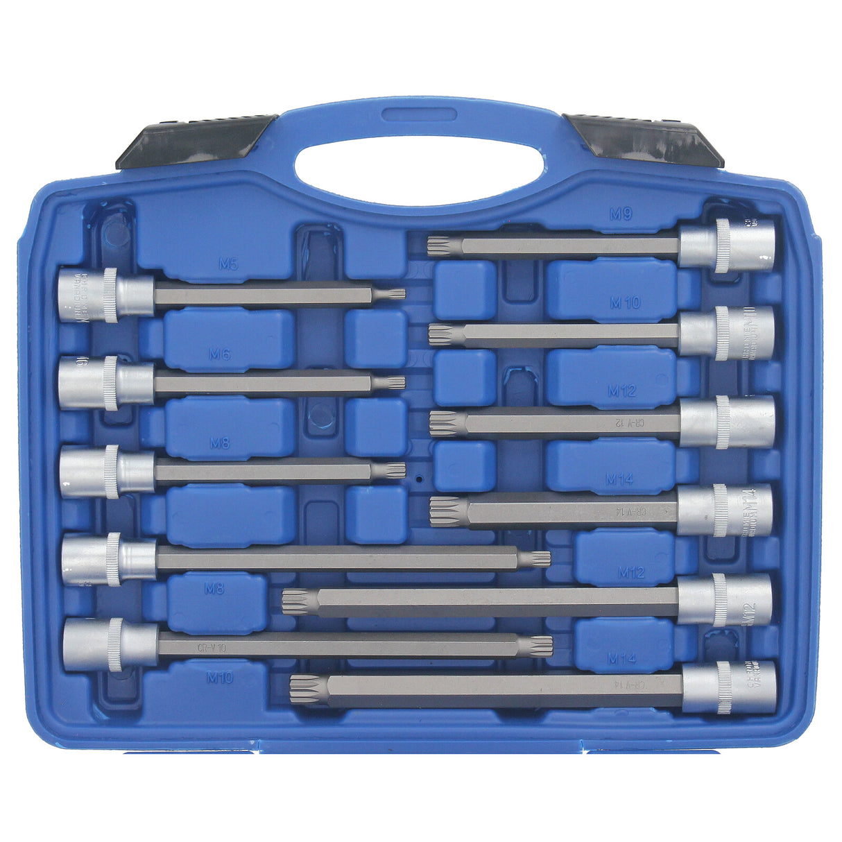 Set di inserti per punte GEPCO da 26 pezzi, attacco quadro interno da 1/2", multi-dente per XZN M5-M16