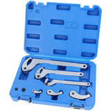 Zapfenschlüssel-Set (3/7): Detailansicht Gelenk-Hakenschlüssel 35-60-90-120 mm.