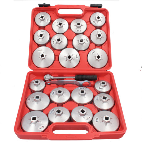 23-tlg. Ölfilterschlüssel-Set (Bild 2/7): Detailansicht des Ölfilter Kappen Schlüssels für PKW Ölwec