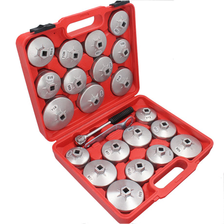 23-tlg. Ölfilterschlüssel Set (Bild 3/7: Detailansicht) für PKW Ölwechsel.