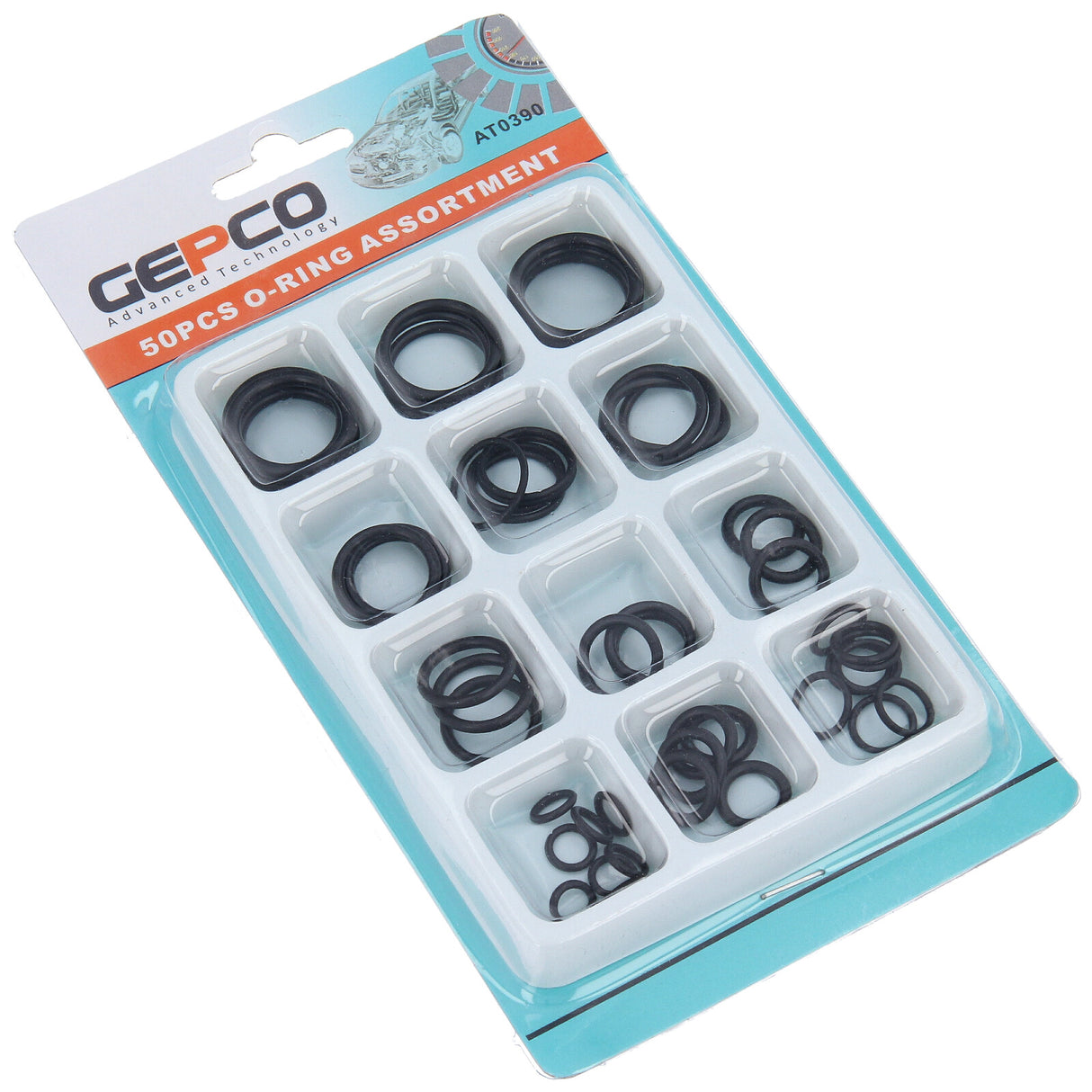 Assortimento di O-ring, set di guarnizioni in gomma resistenti ad acidi, benzina, calore e olio da 50 pezzi Set di guarnizioni in gomma O-ring da 50 pezzi