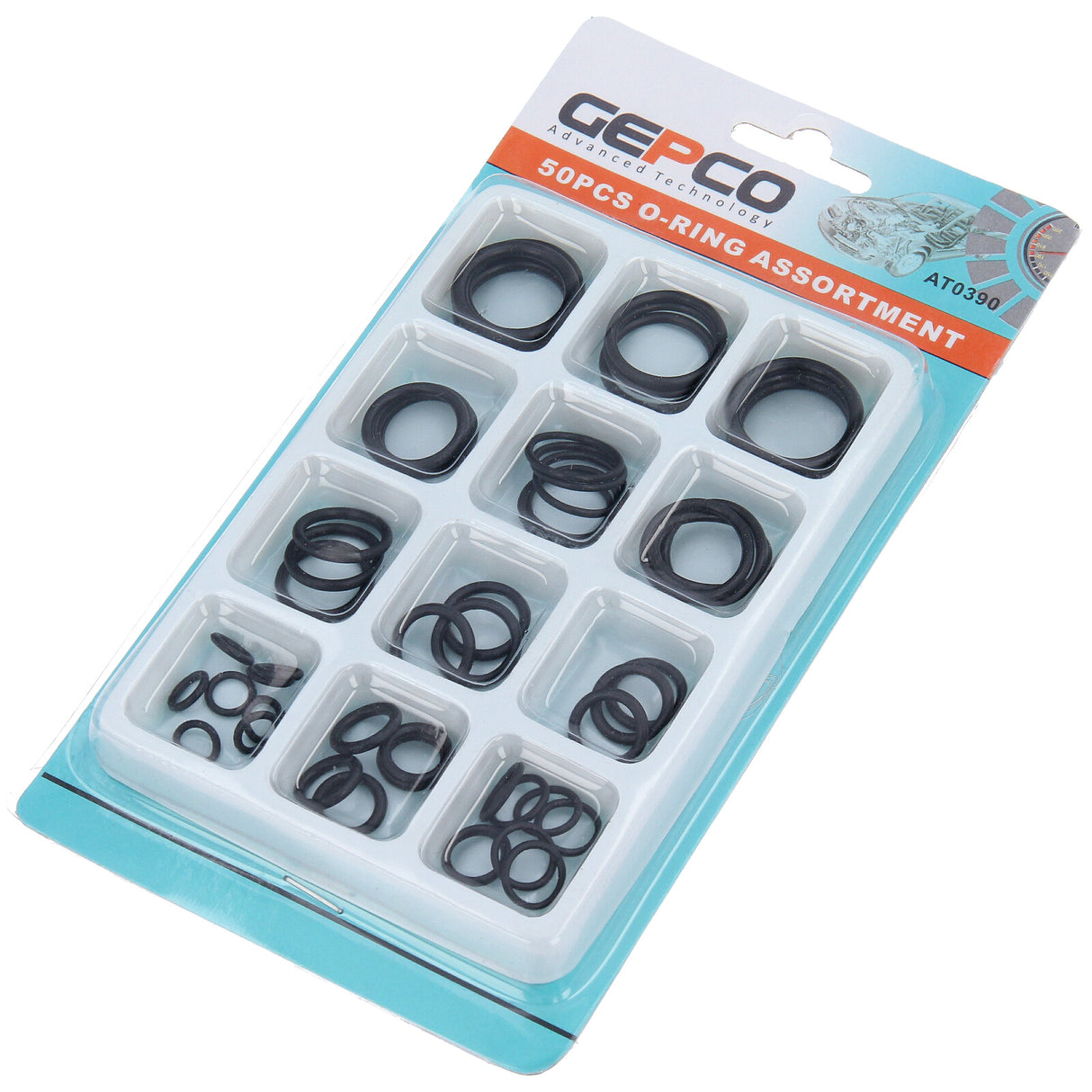 Assortimento di O-ring, set di guarnizioni in gomma resistenti ad acidi, benzina, calore e olio da 50 pezzi Set di guarnizioni in gomma O-ring da 50 pezzi