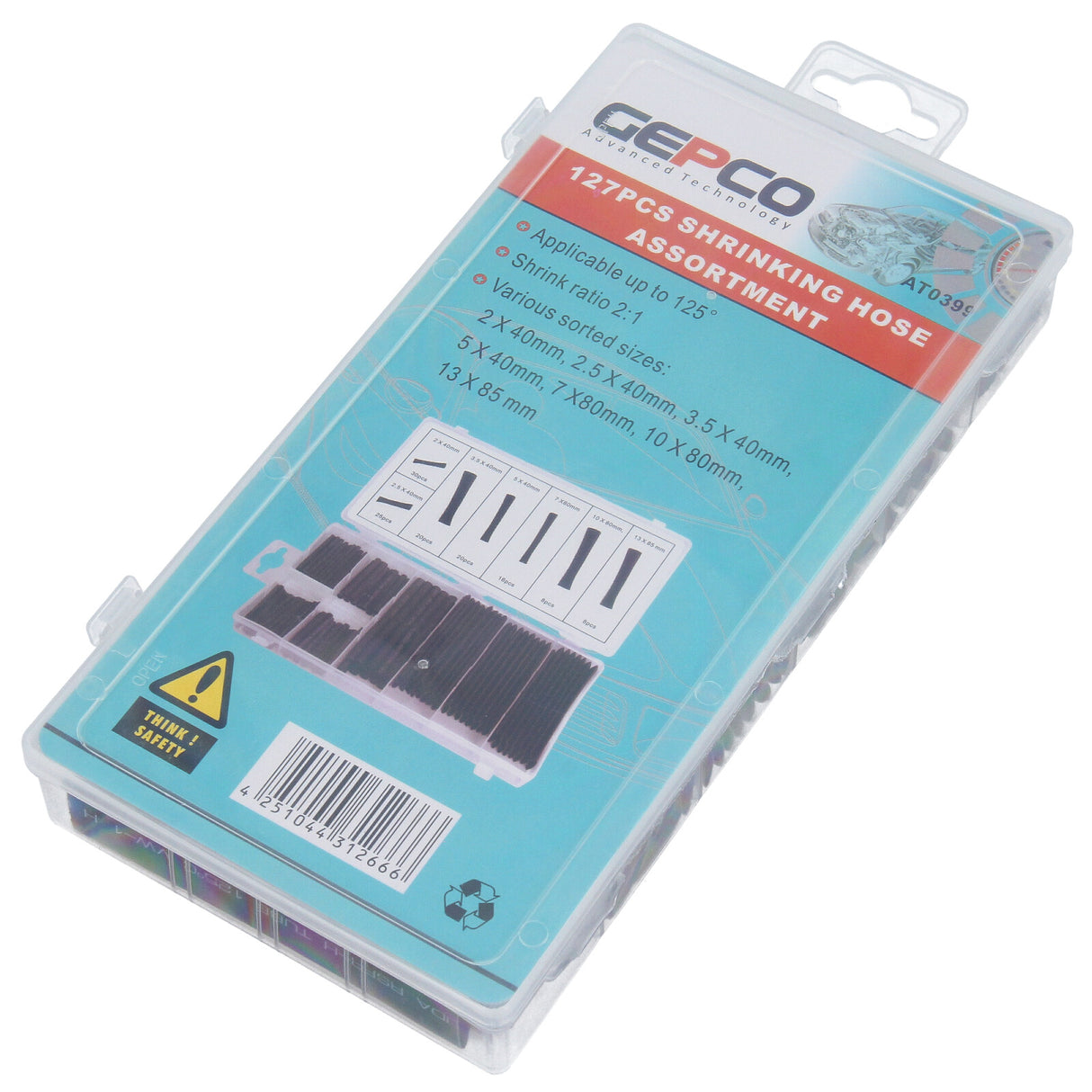 Assortimento di guaine termoretraibili, 127 pz. SET SET Assortimento di tubi termorestringenti Scatola di isolamento dei cavi