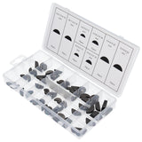 80 pz. Assortimento di cunei a molla set molle a tazza cunei a molla 3-6 mm chiavette cunei di bloccaggio