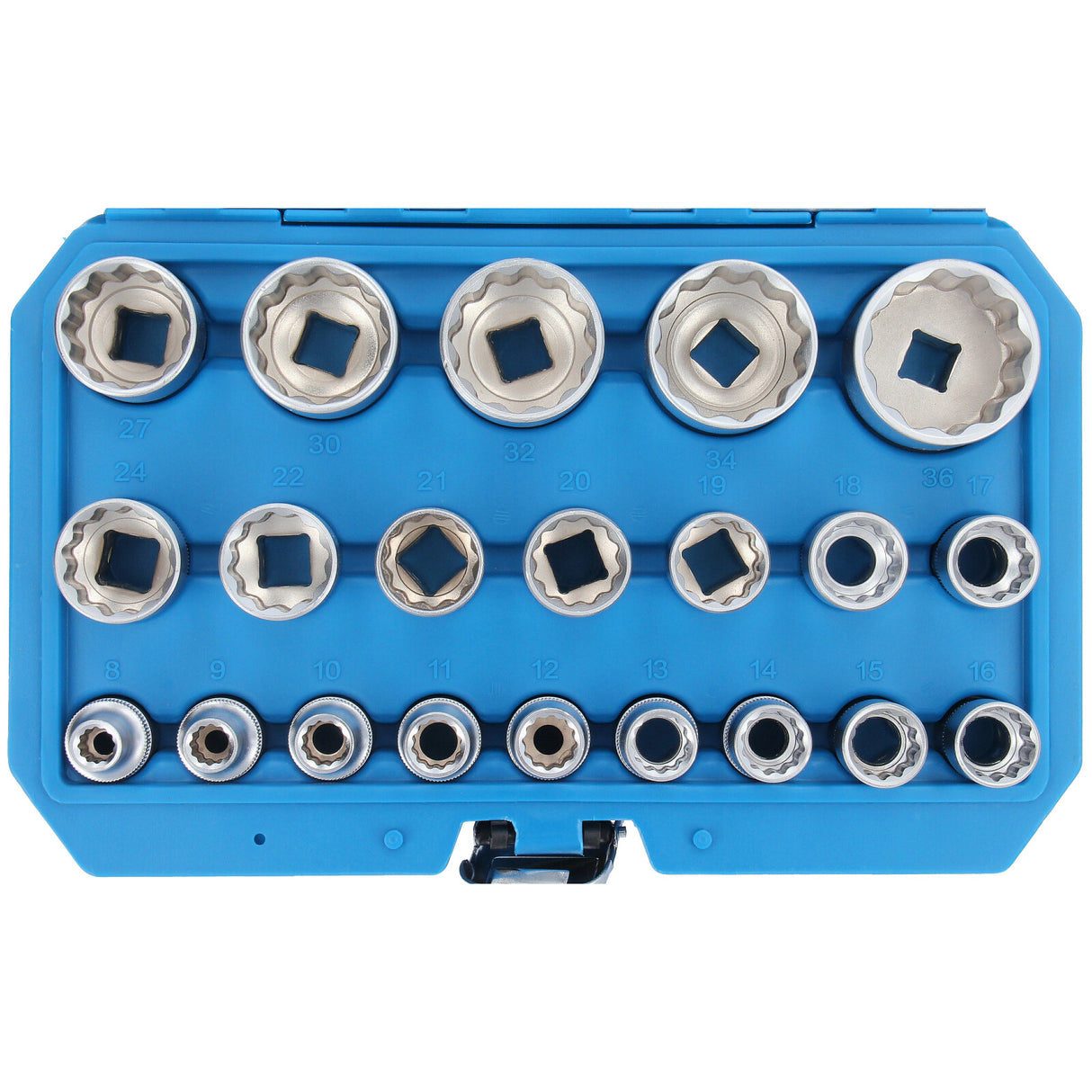 Set di chiavi a bussola da 21 pezzi, bussole multi-dente esterne, bussola da 8-36, dado a 12 taglienti, 1/2 pollice