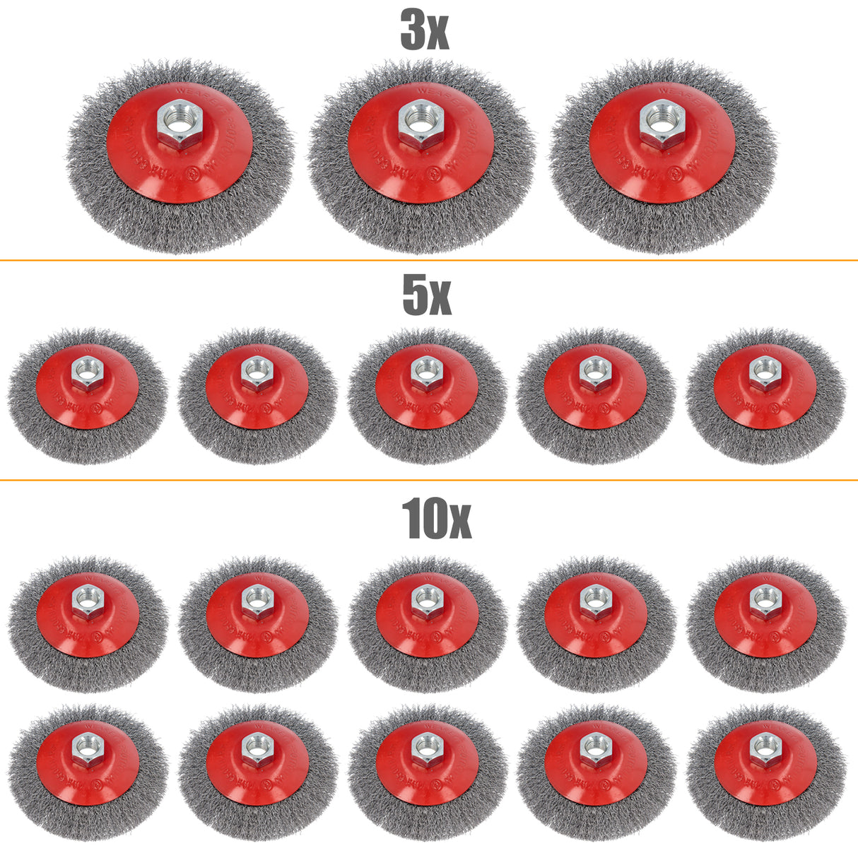 3/5/10-pz SPAZZOLA FILO M14 SPAZZOLA CONICA SPAZZOLA A NODO PER SMERIGLIATRICE ANGOLARE 125mm