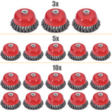 Spazzola a tazza 3/5/10 pezzi spazzola metallica Ø 75 mm annodata M14 per smerigliatrice angolare