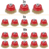 3/5/10-pz spazzola a tazza spazzola metallica Ø 75mm M14 Flex smerigliatrice angolare rivestita in ottone