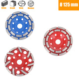 Disco abrasivo diamantato a doppia fila/Turbo Disco abrasivo a tazza Calcestruzzo Ø 125mm