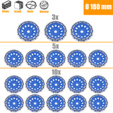 3/5/10 Disco abrasivo diamantato a doppia fila Disco abrasivo a tazza Calcestruzzo Ø 180mm