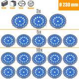 3/5/10 Disco abrasivo diamantato a doppia fila Disco abrasivo a tazza Calcestruzzo Ø 230mm
