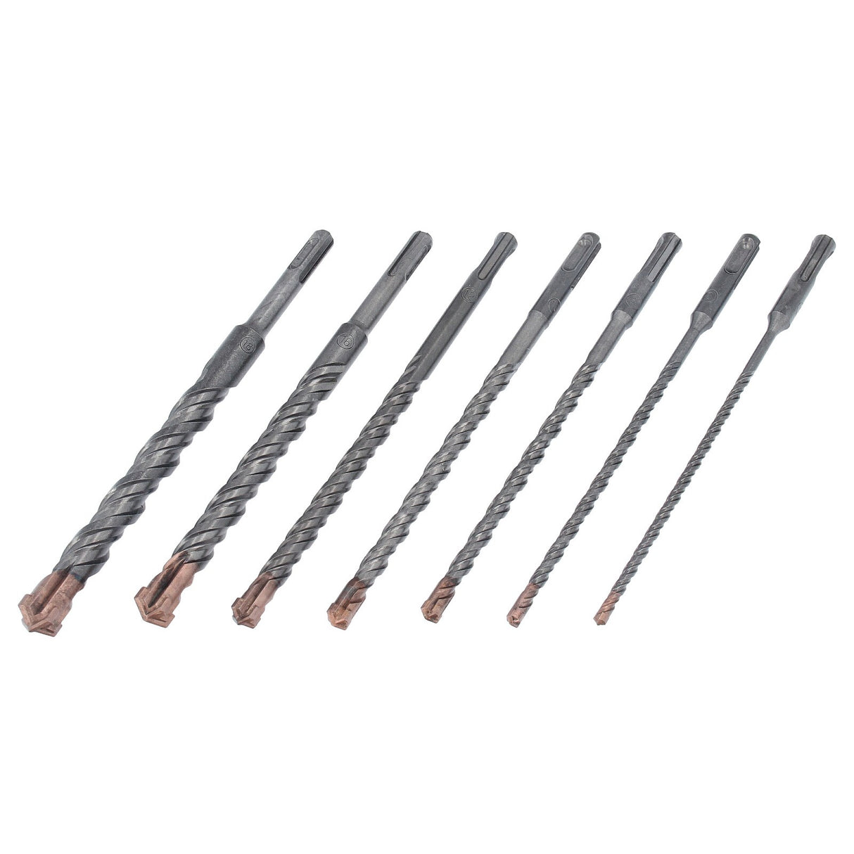 Set punte per calcestruzzo SDS-plus 7 pezzi trapano a percussione Quadro 5mm - 18mm lunghezza 160mm