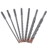 Set punte per calcestruzzo SDS-plus 7 pezzi trapano a percussione Quadro 5mm - 18mm lunghezza 210mm