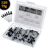 Set assortimento rivetti ciechi 2.4 3.0 3.2 4.0 rivetti a testa piatta in alluminio/acciaio 120 pz
