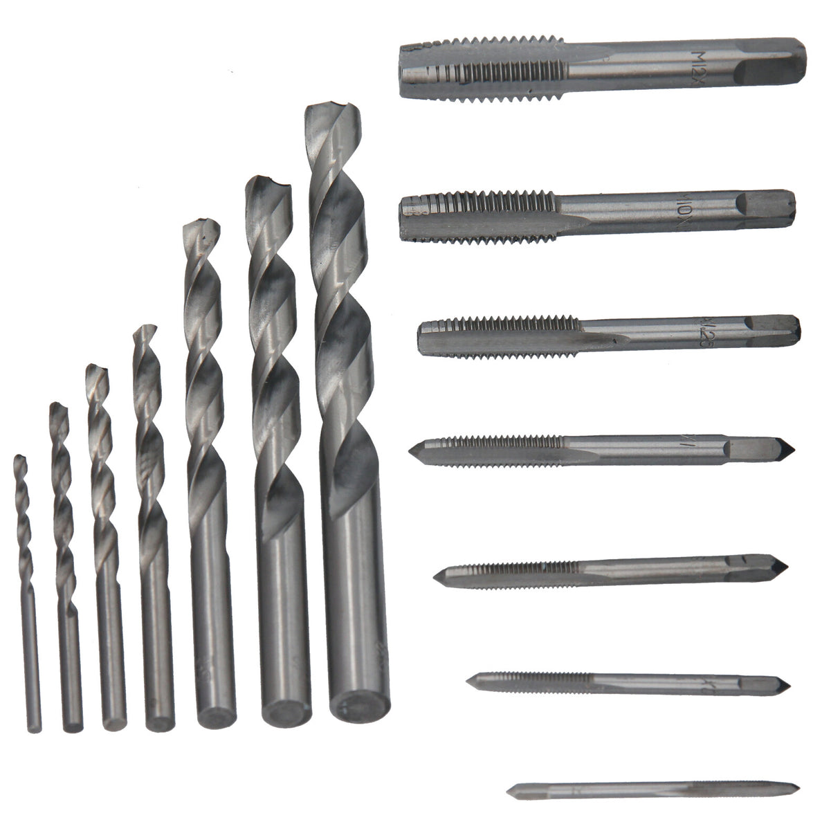 GEPCO set di punte per fori carotaggio punte elicoidali HSS tagliafili M3-M12 14 pezzi