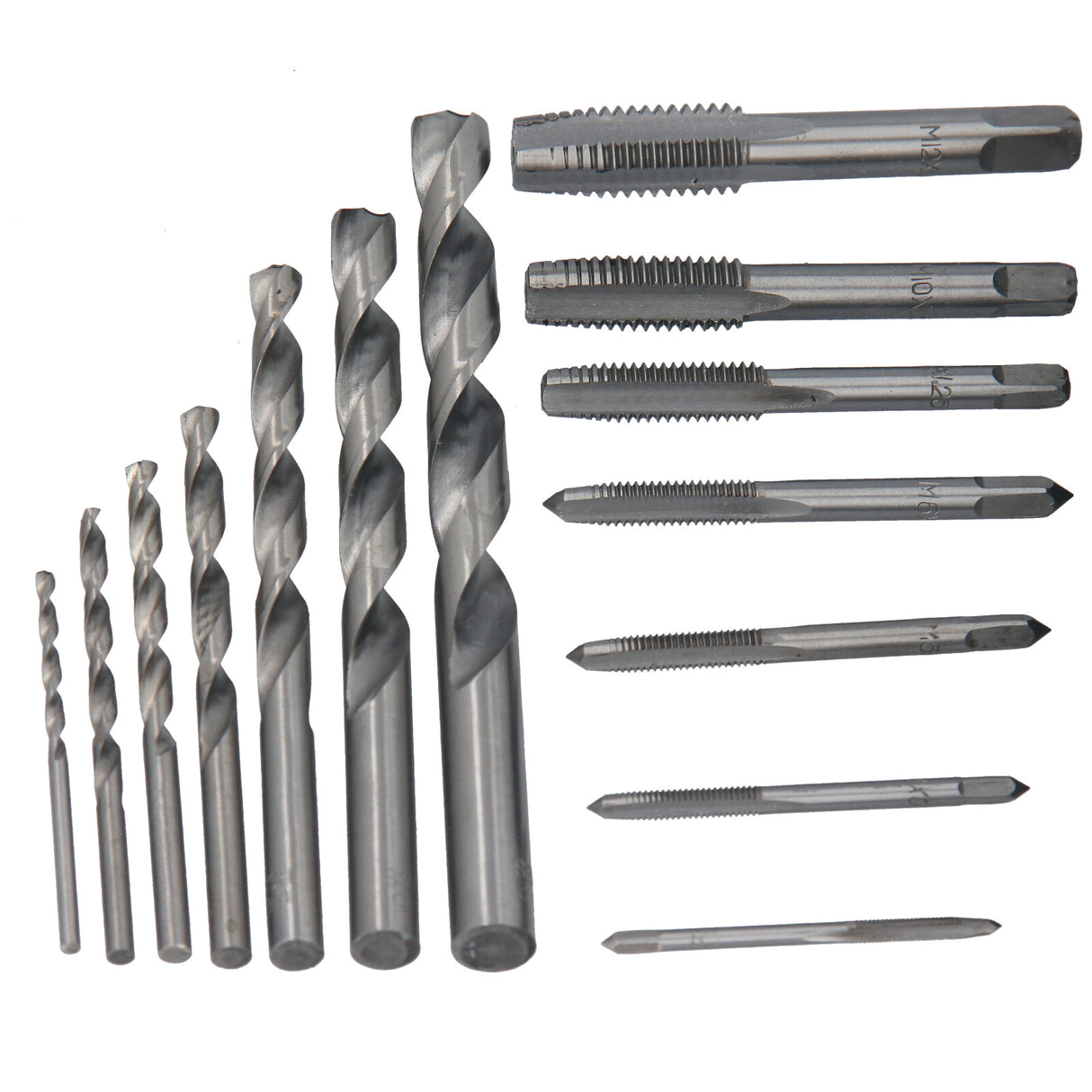 GEPCO set di punte per fori carotaggio punte elicoidali HSS tagliafili M3-M12 14 pezzi