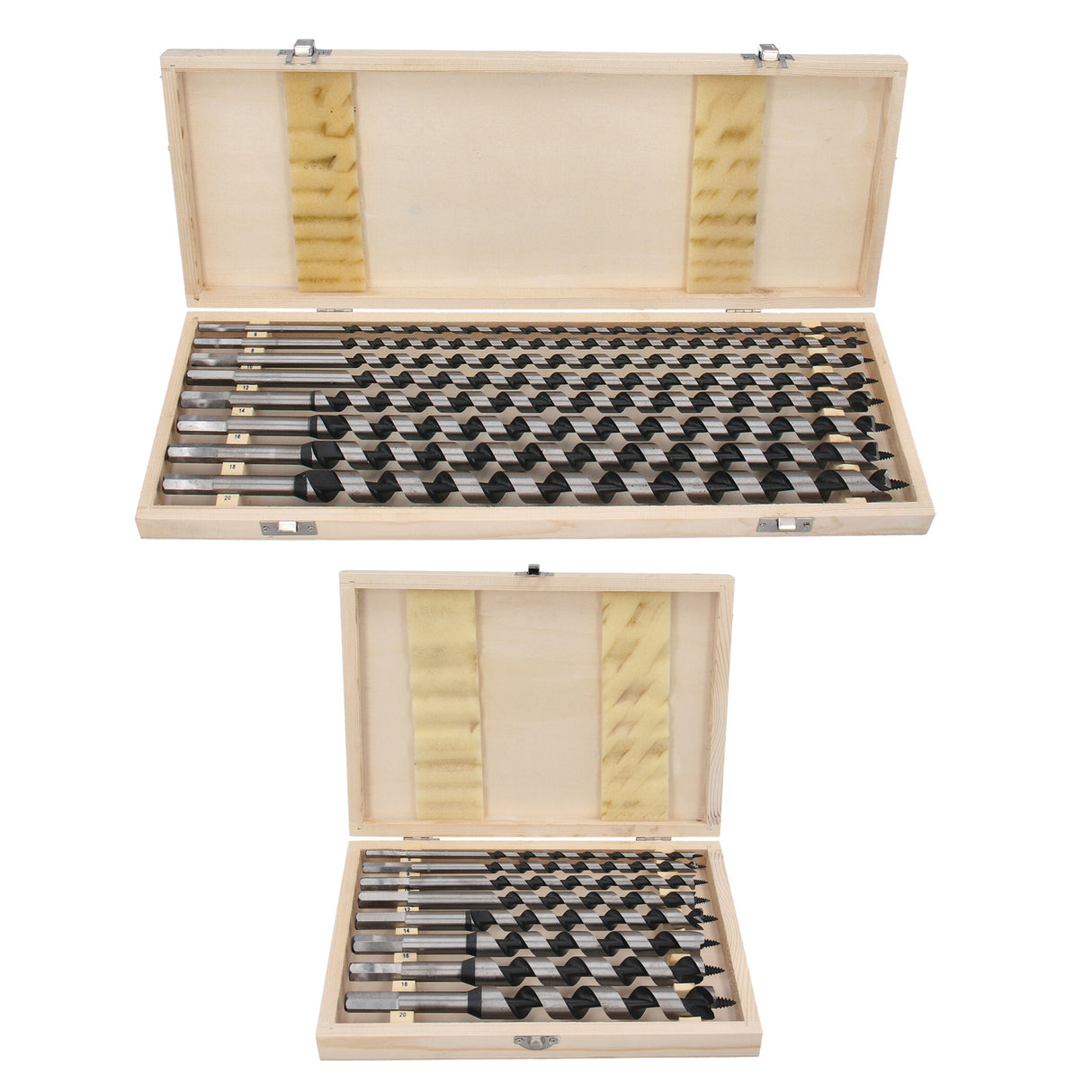 Set da 8 pezzi: punta per trapano a coclea, punta per trapano per legno, punta elicoidale, punta per trapano per travi 23/46 cm