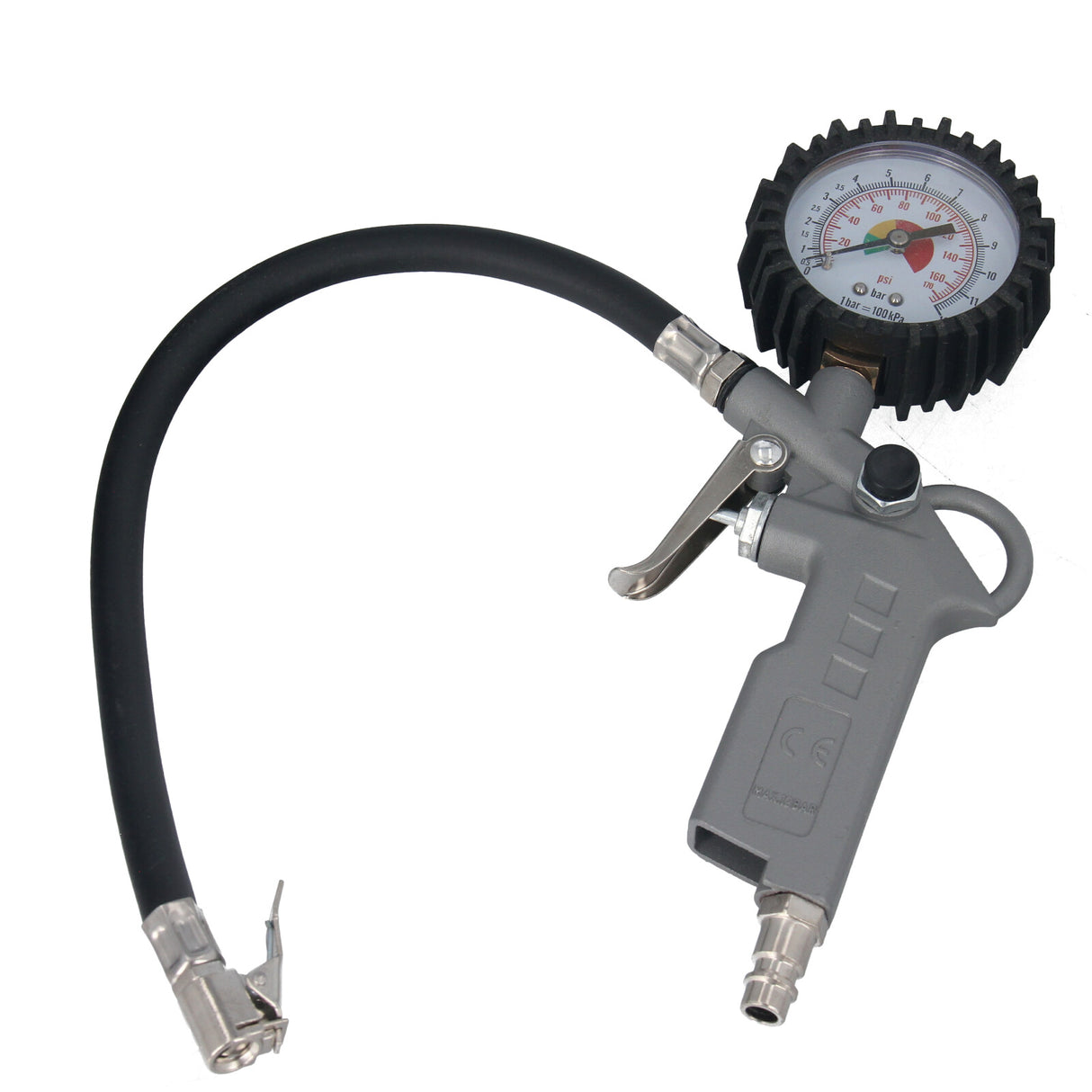 Pistola di gonfiaggio pneumatici GEPCO con manometro 0-12 bar 0-170 PSI tester pneumatici