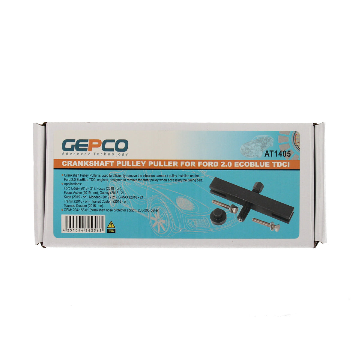 Estrattore puleggia smorzatore di vibrazioni GEPCO per Ford 2.0 Ecoblue TDCi