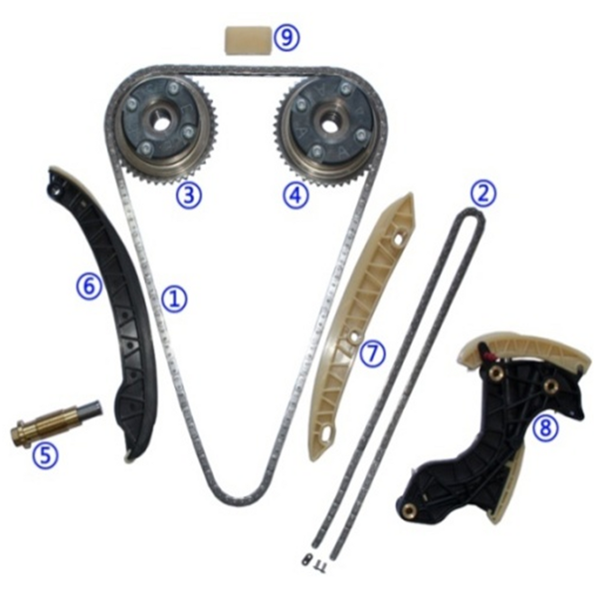 Kit catena di distribuzione Catena di distribuzione Mercedes-Benz Classe C CLK Classe E SLK Sprinter con VVT